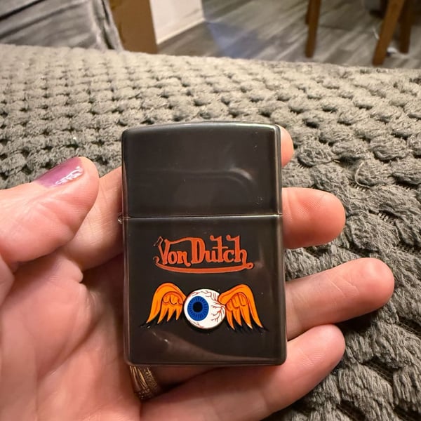 Vintage 2000 Von Dutch Flying Eyeball Zippo Lighter NEW In Box Midnight Chrome