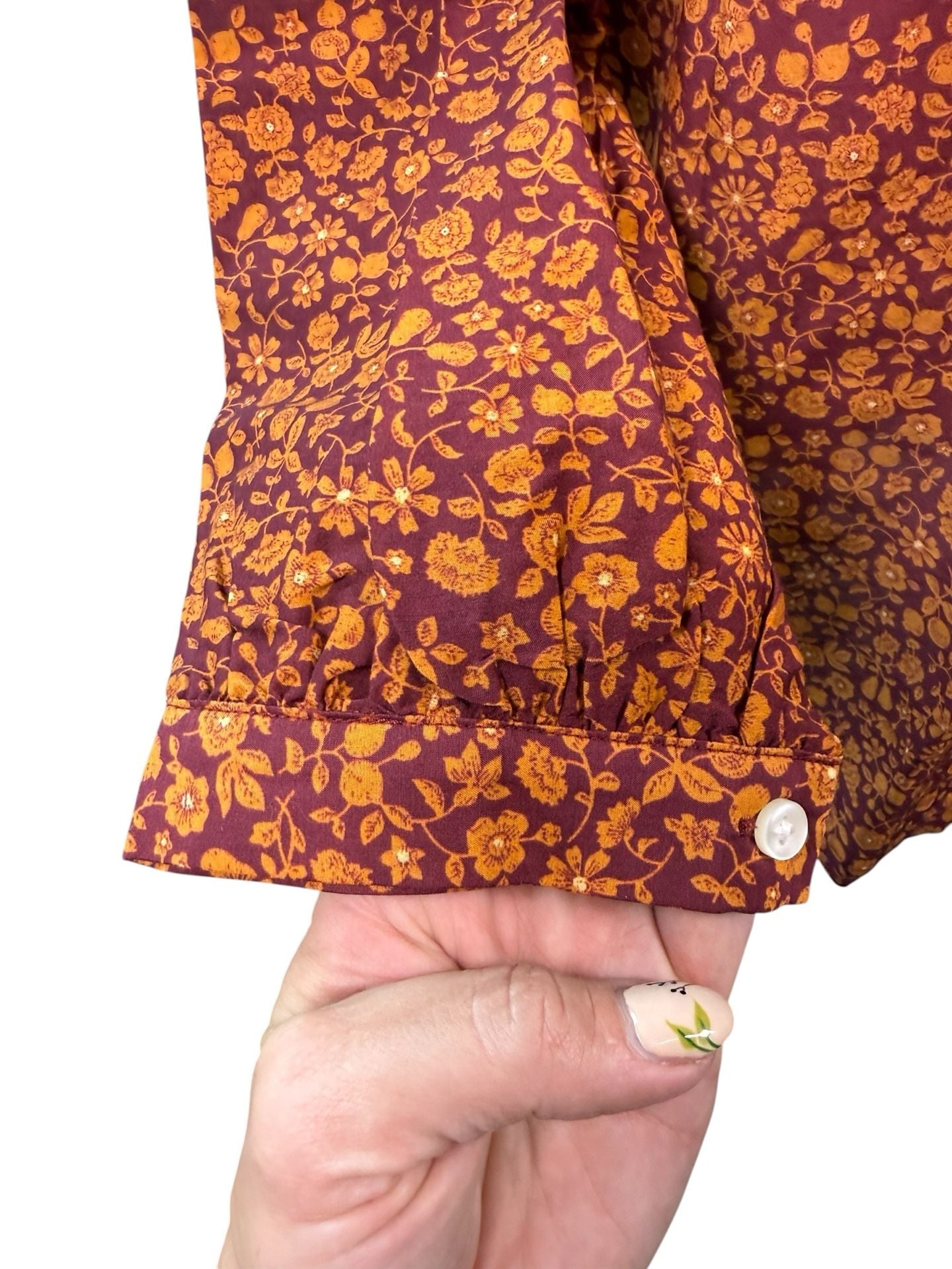 Birds of Paradis by Trovata Floral Button Down Shirt Size Small 7