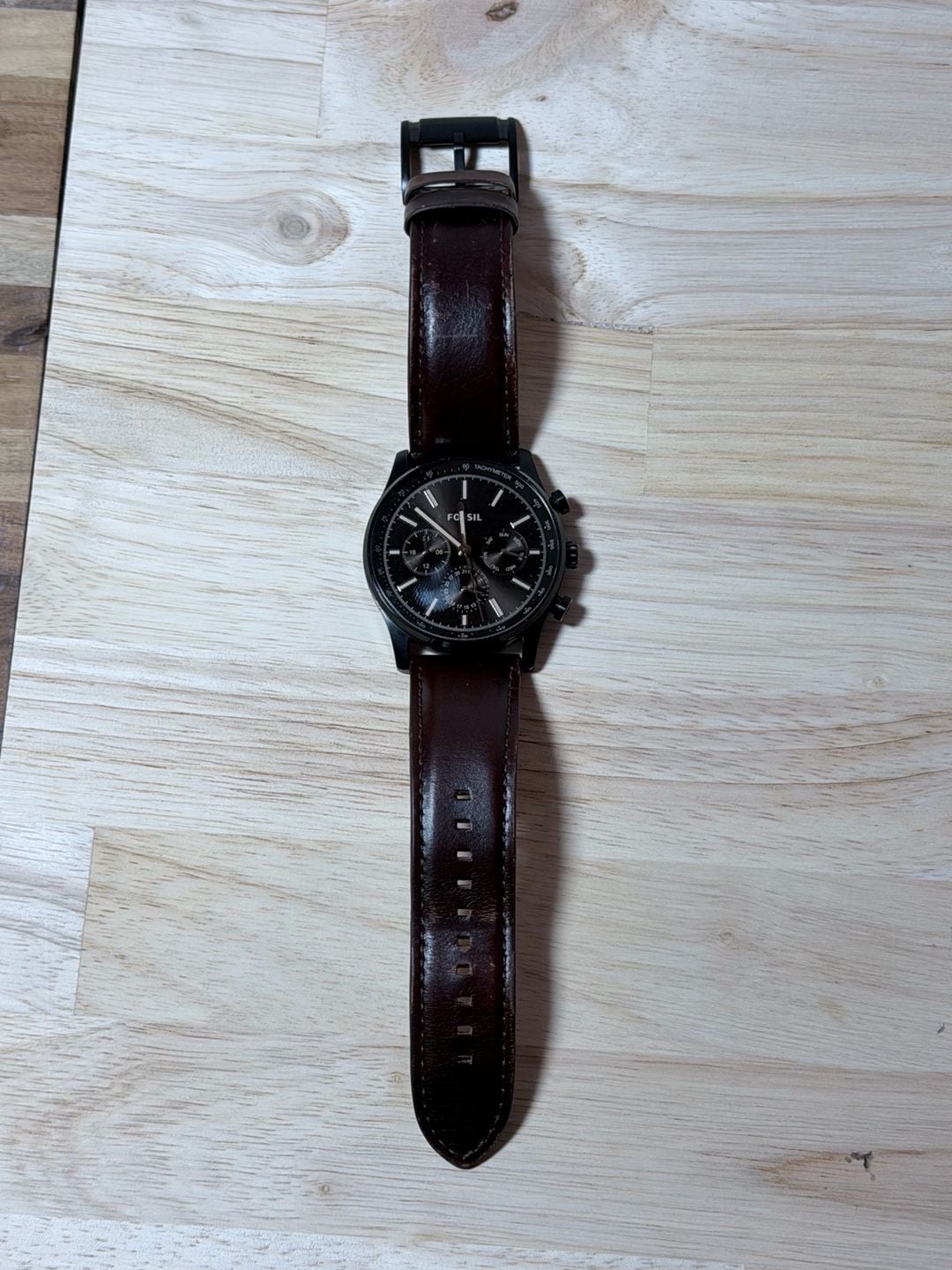 Fossil BQ2457 Chronograph Watch with Brown Leather Strap 2