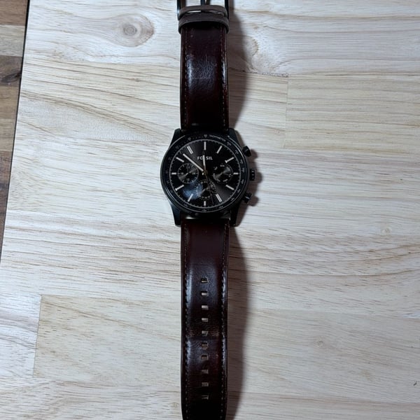 Fossil BQ2457 Chronograph Watch with Brown Leather Strap