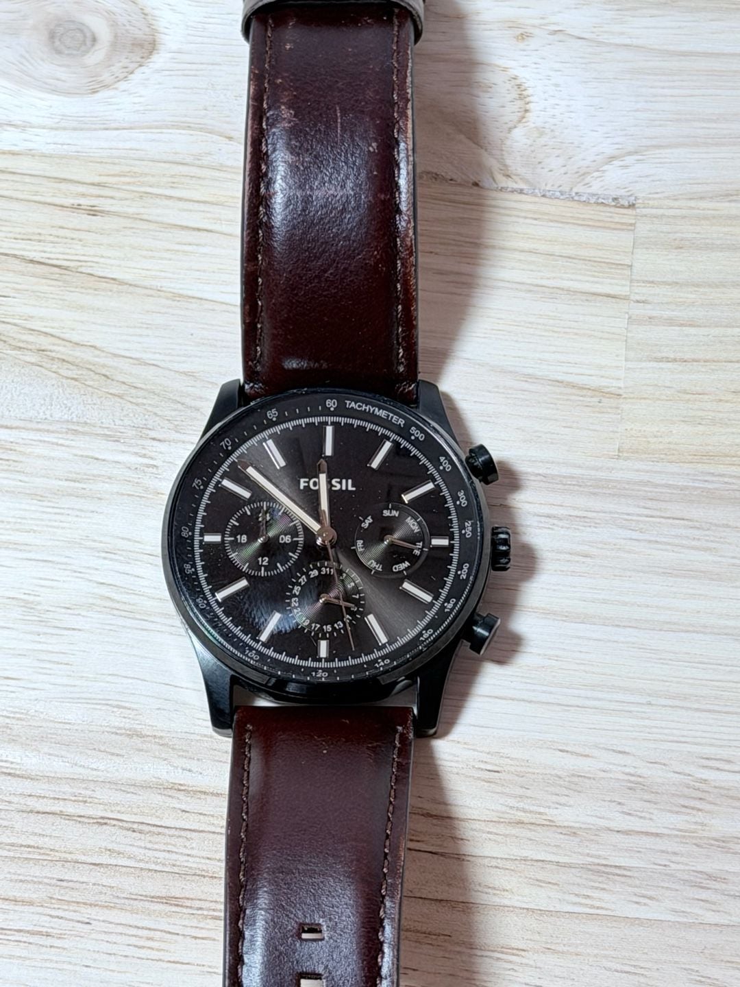 Fossil BQ2457 Chronograph Watch with Brown Leather Strap 3
