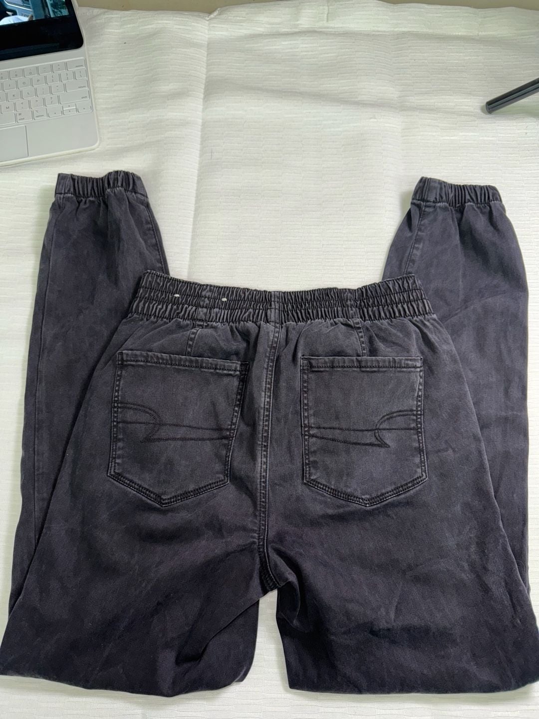 American Eagle Outfitters Size 6 Black Elastic Waist Jogger Pants 4