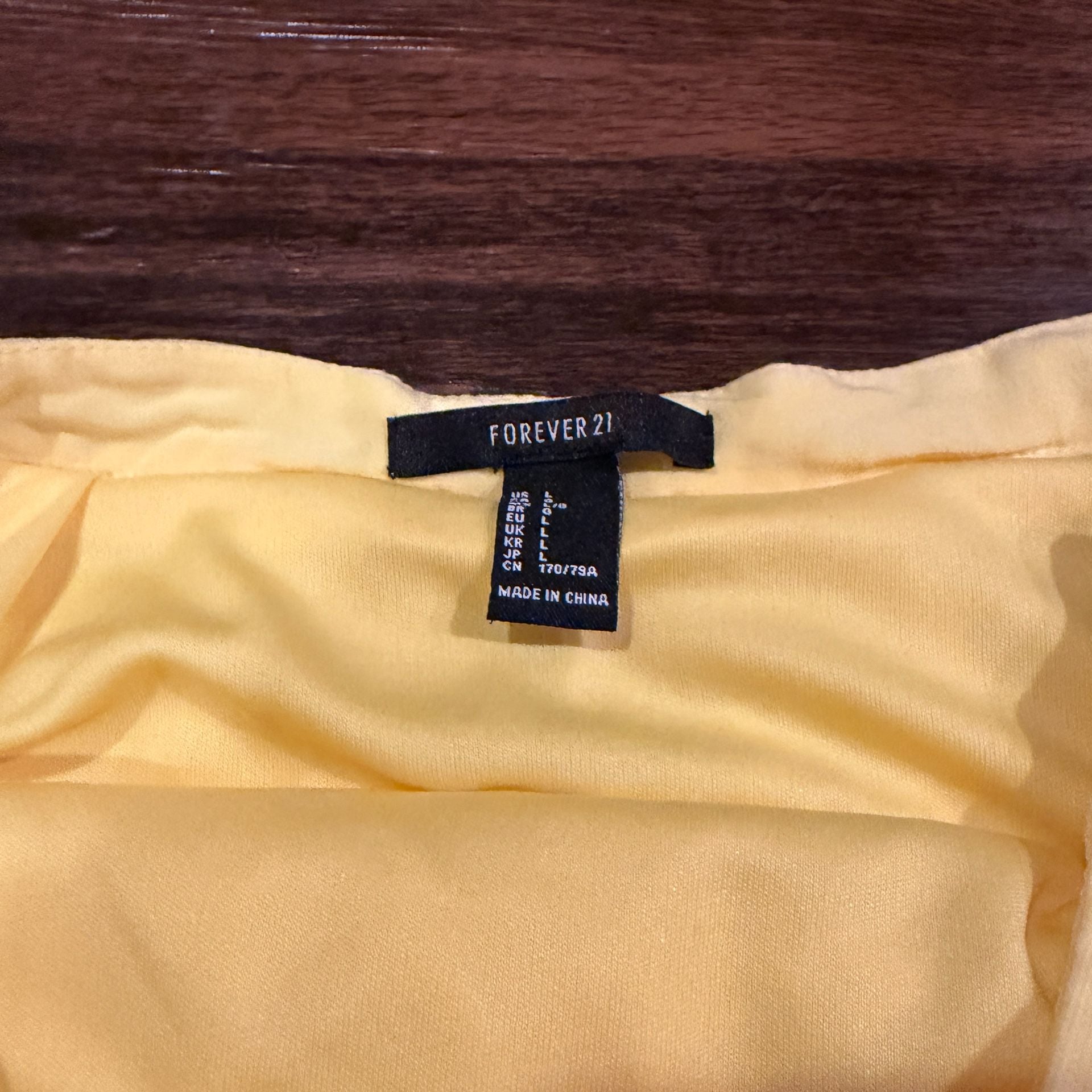 Forever 21 Yellow Pleated Mini Skirt Size L 3