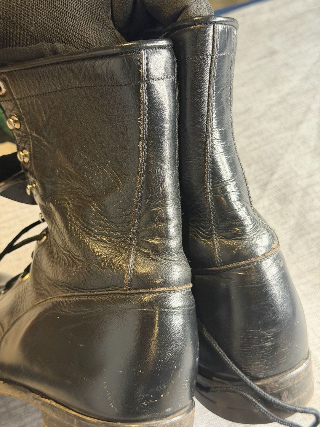 Vintage Justin Style 506 Black Leather Lace-Up Boots Size 10 B 7