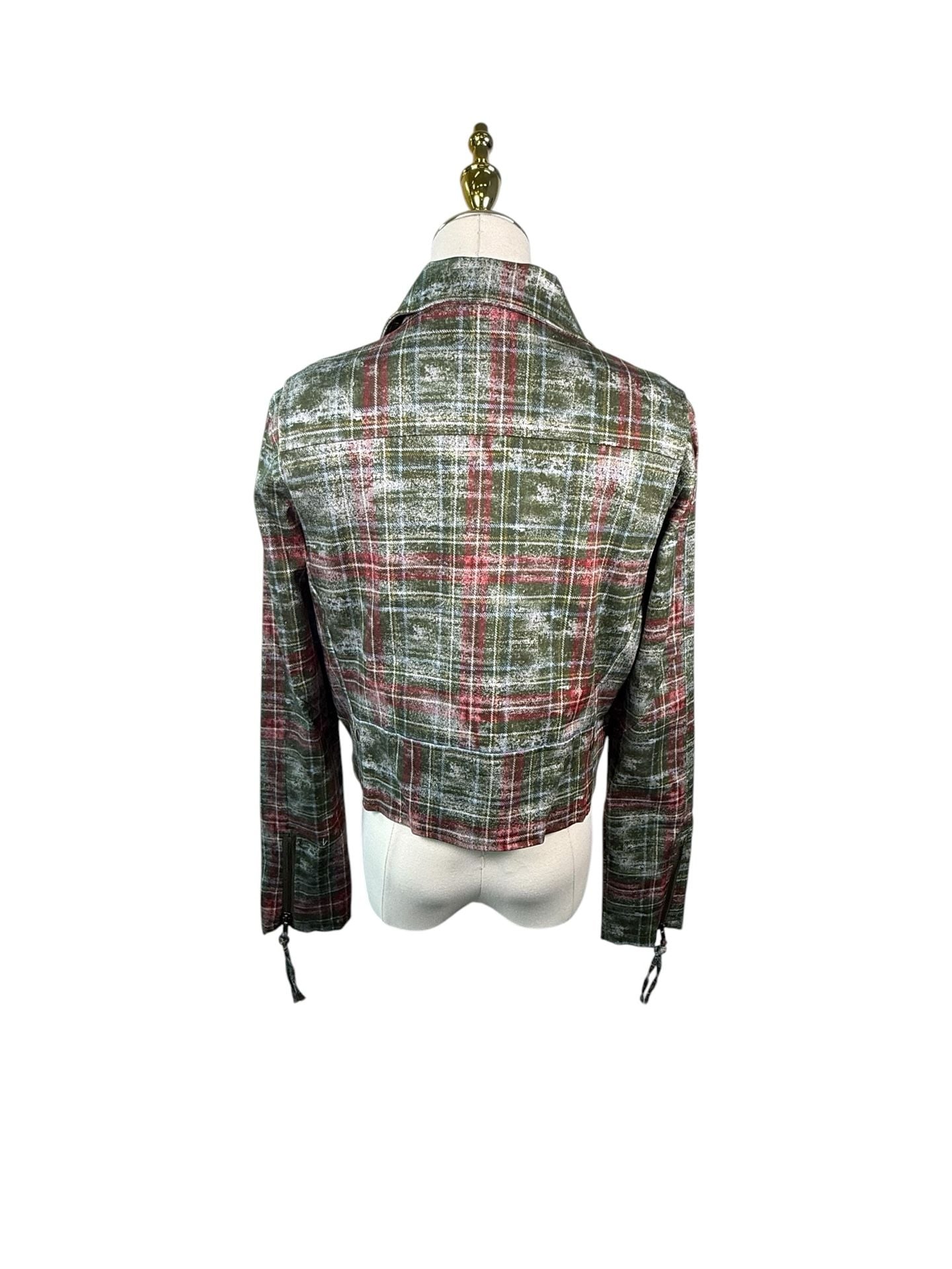Nicole Miller Plaid Moto Jacket 7