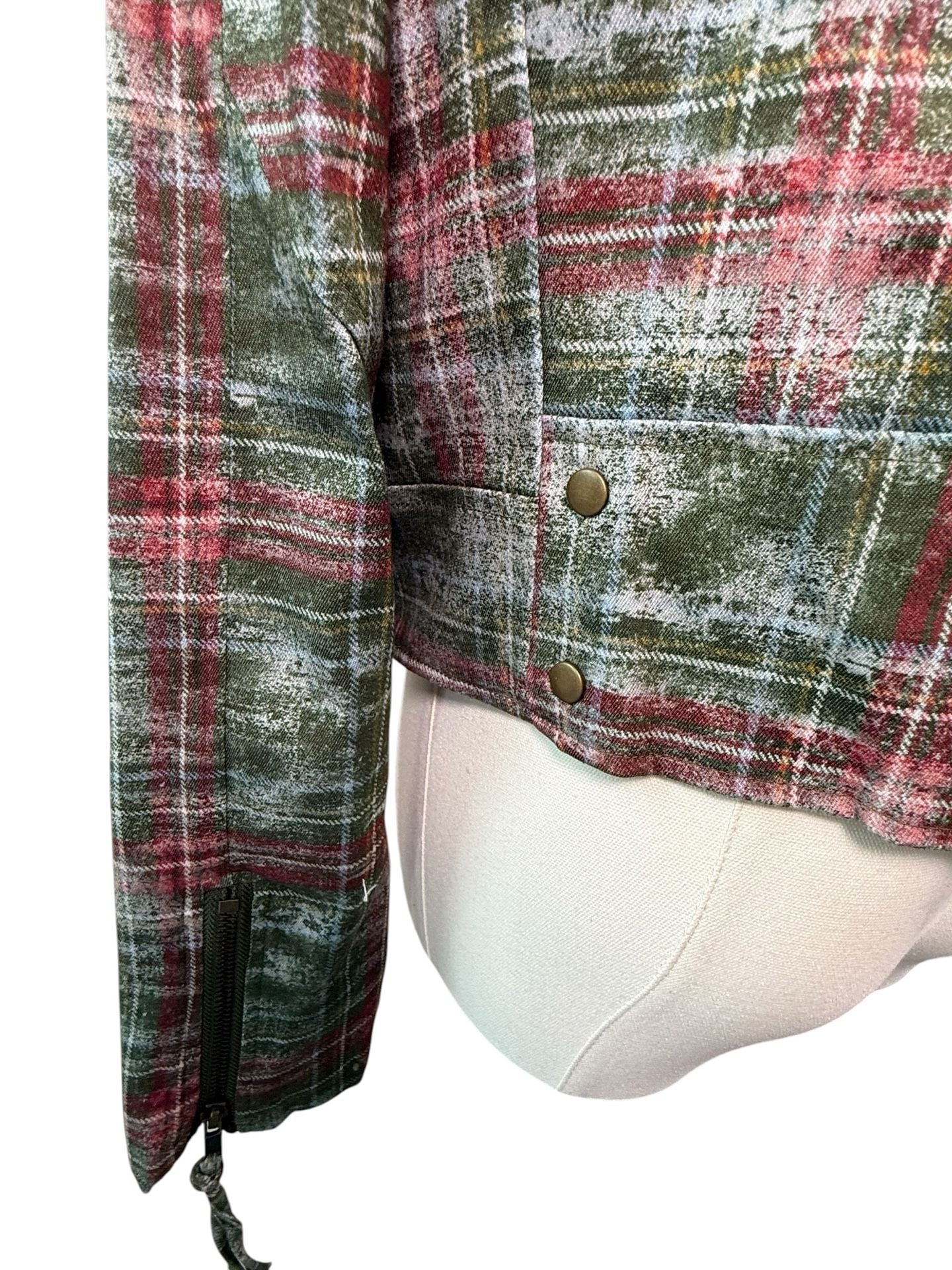 Nicole Miller Plaid Moto Jacket 10