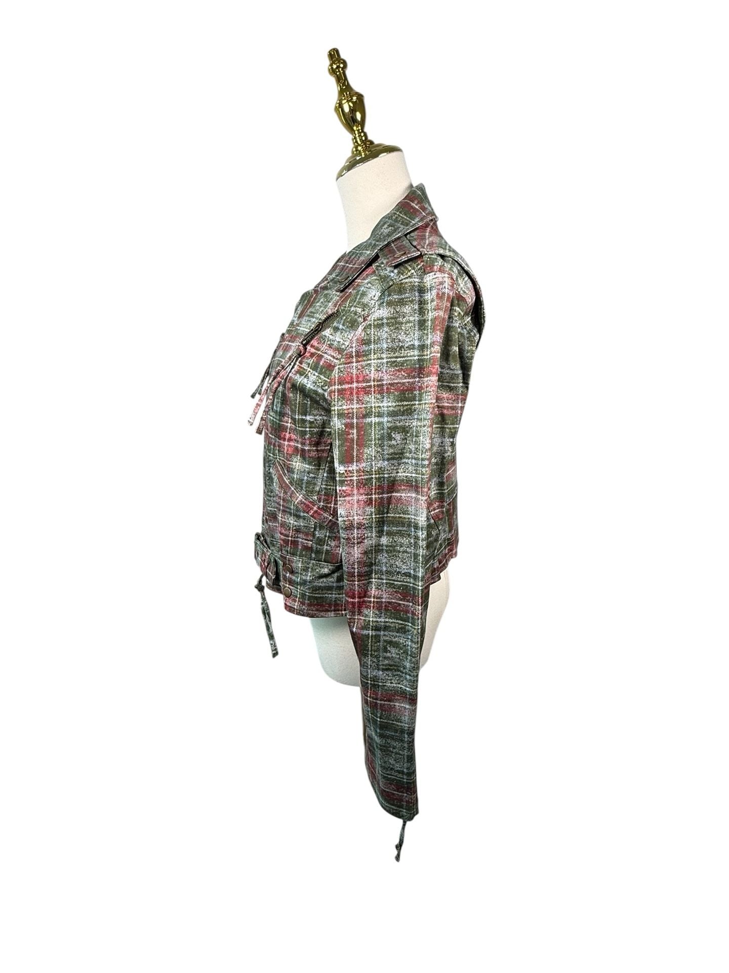 Nicole Miller Plaid Moto Jacket 11
