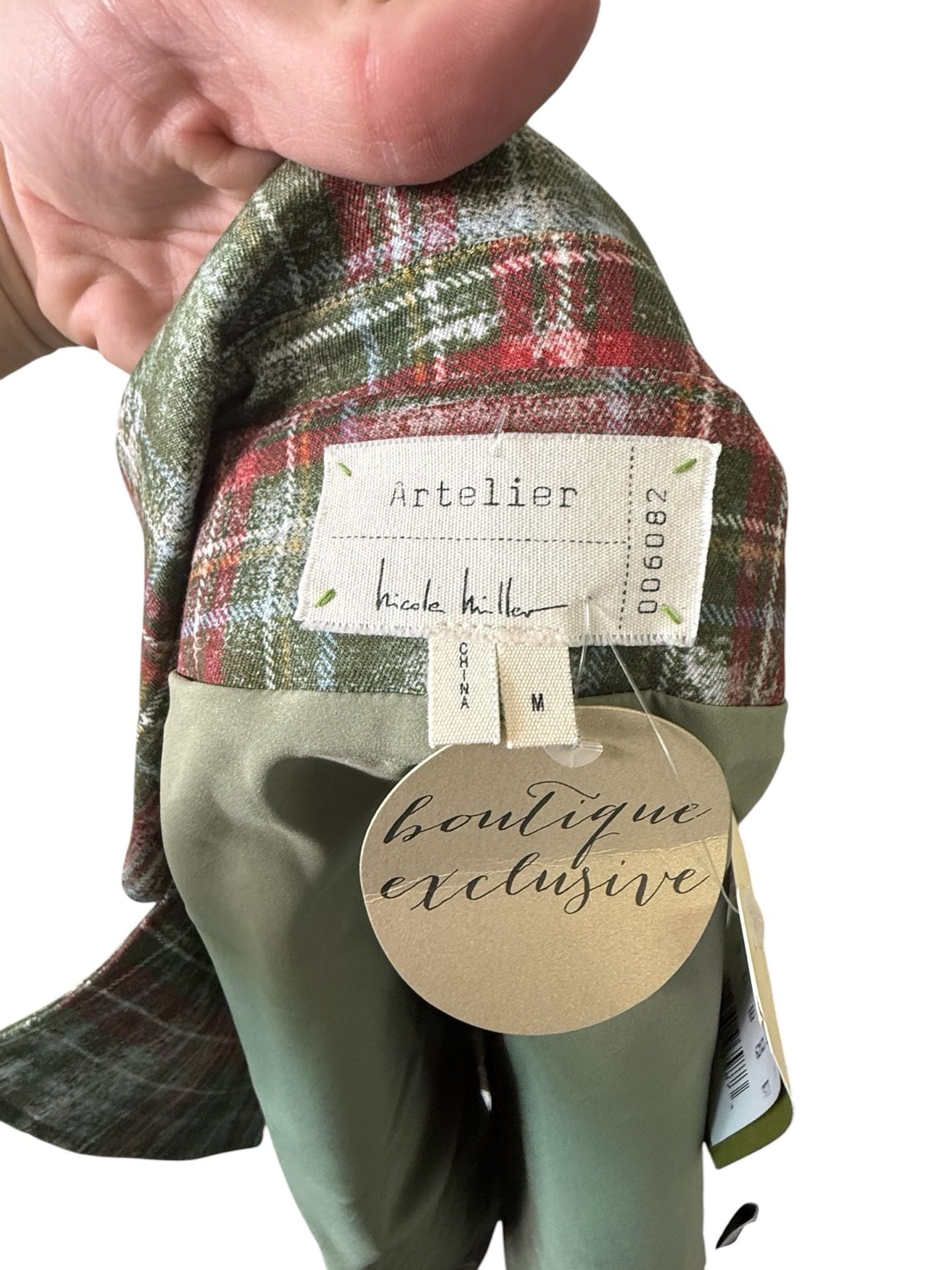 Nicole Miller Plaid Moto Jacket 14