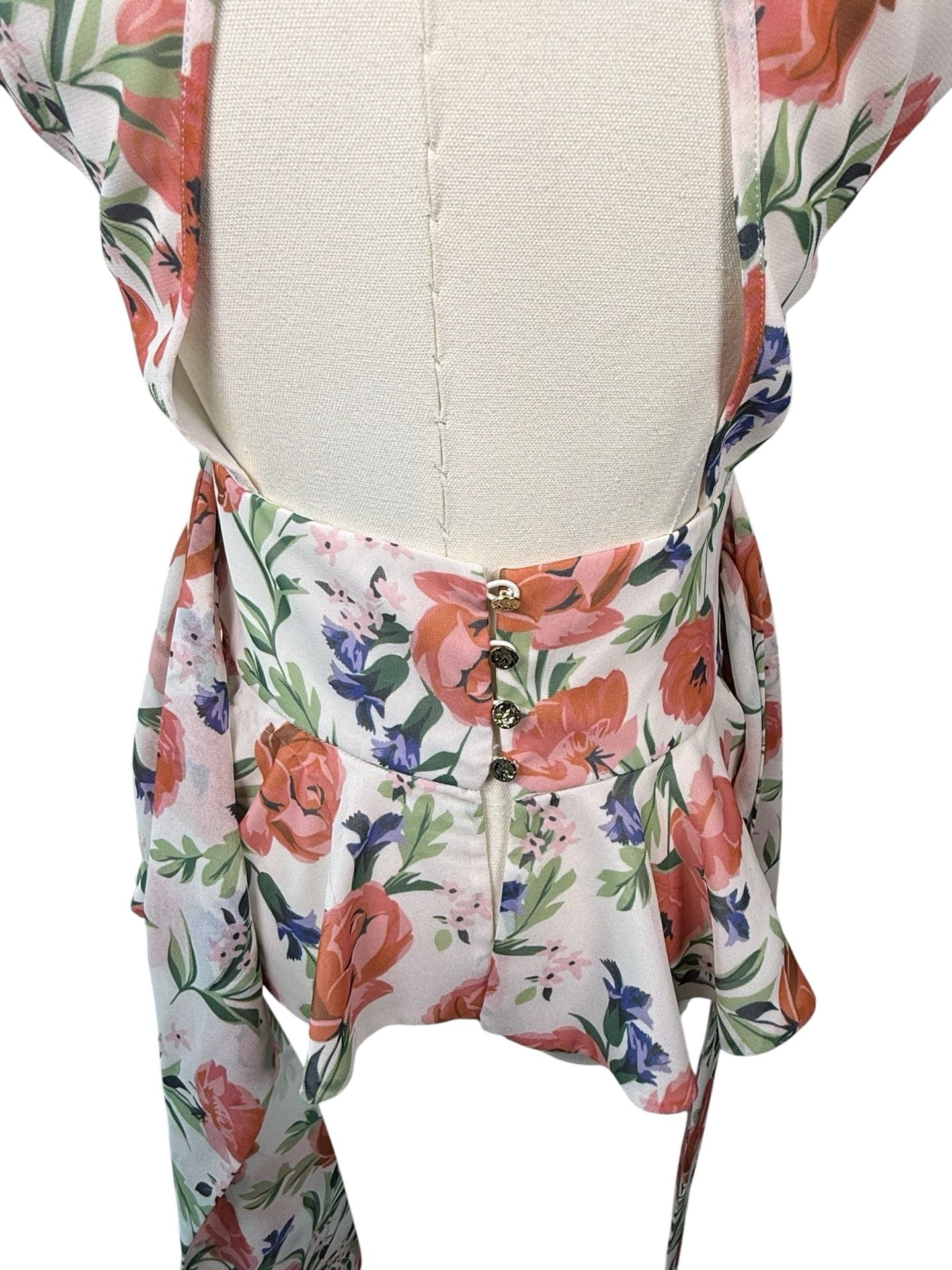 Keepsake Floral Peplum Top Size 4 7