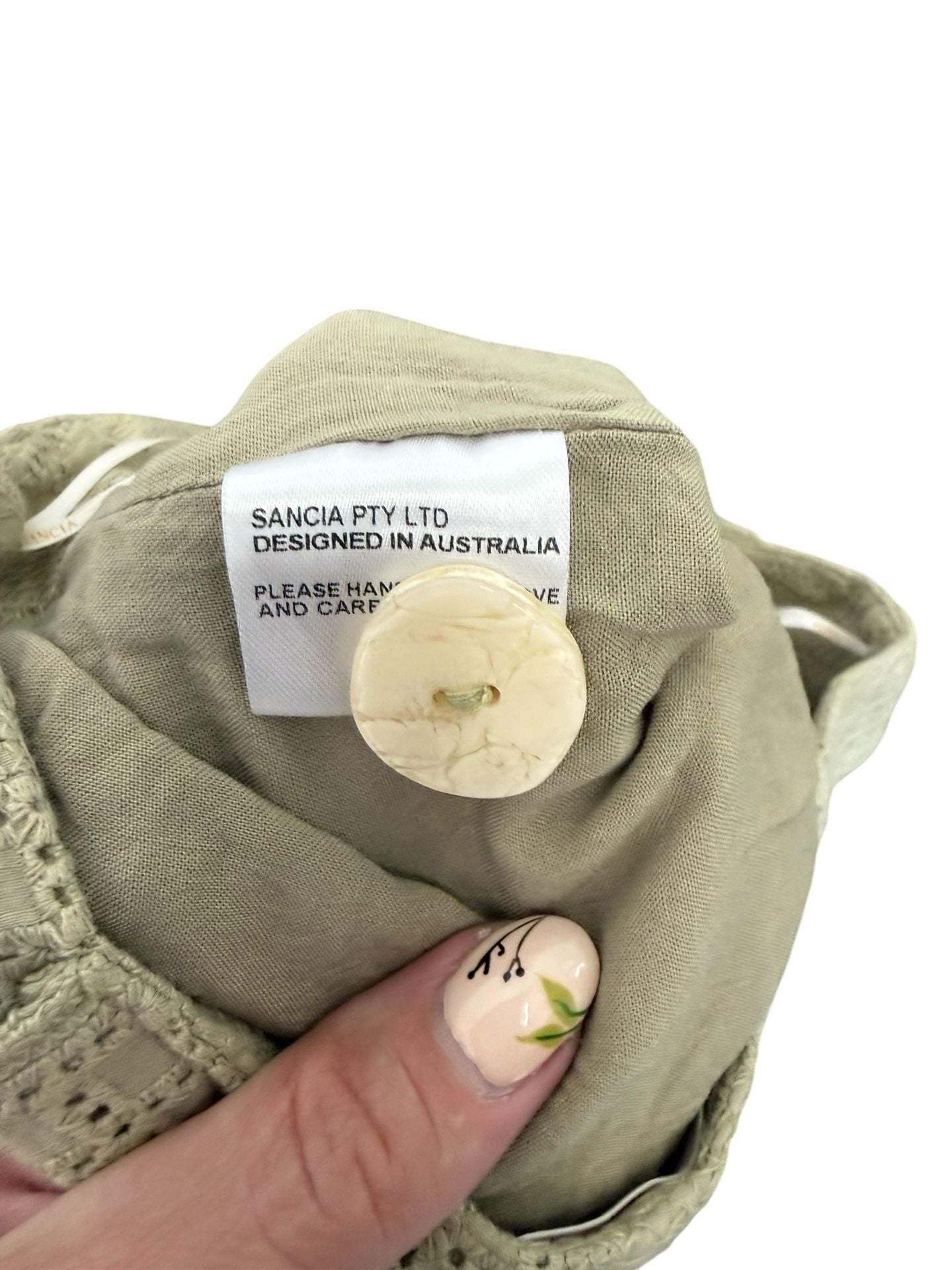 SANCIA Women's Size S High Waisted Button Front Eyelet Shorts 8