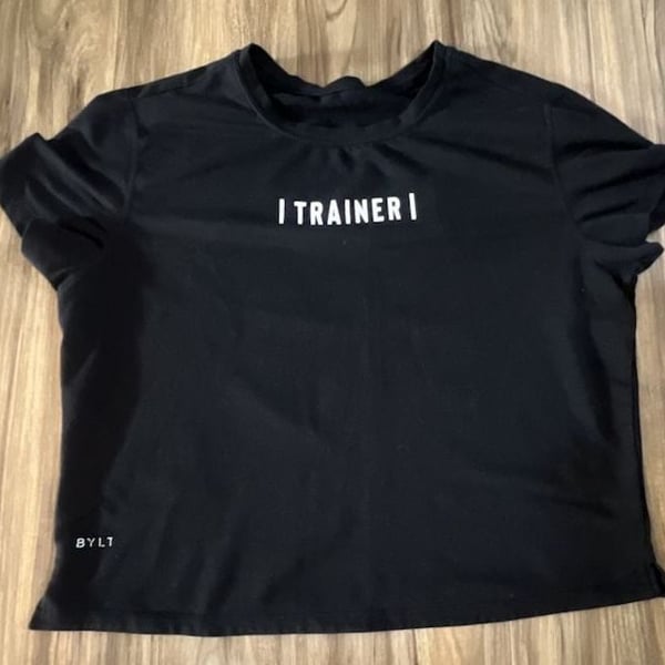 BYLT Basics Trainer Don't Suck Today Graphic Crop T-Shirt Black