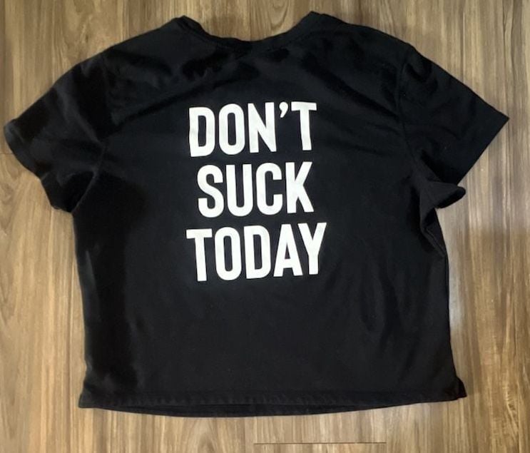 BYLT Basics Trainer Don't Suck Today Graphic Crop T-Shirt Black 3