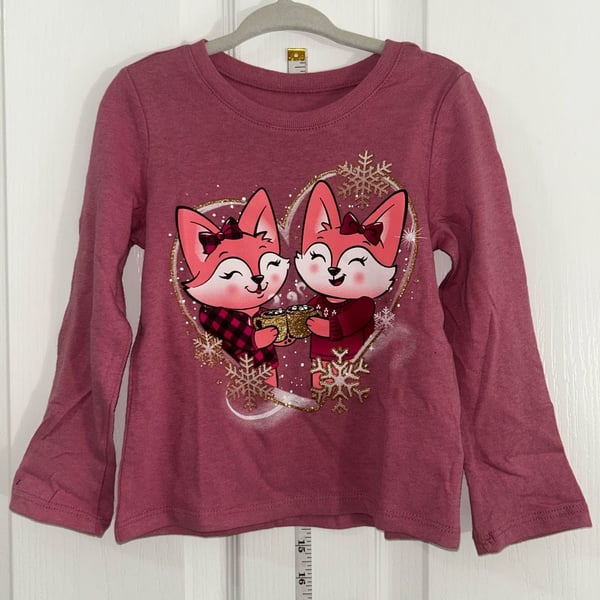 The Children's Place Girls Long Sleeve Fox Graphic Shirt Size 2T