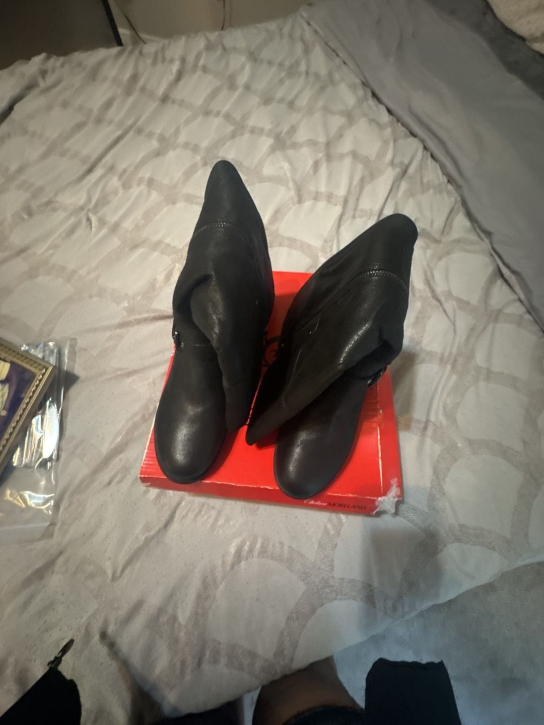 Chelsea Moreland Black Buckle Moto Boots 4