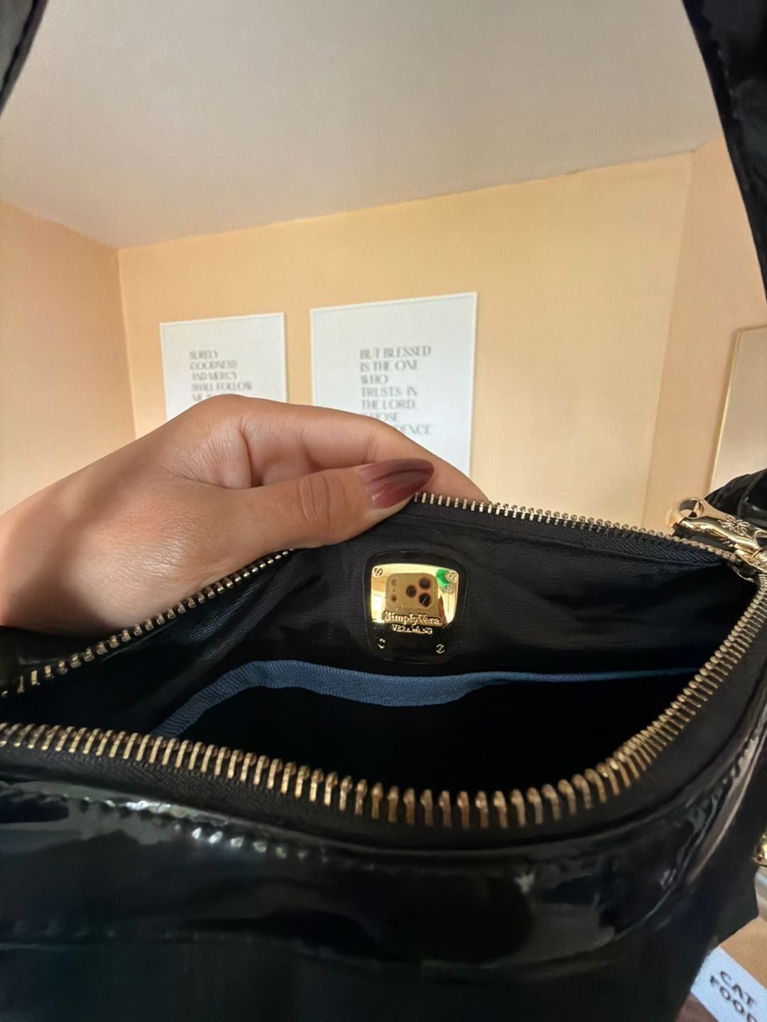 Simply Vera Vera Wang Black Monogram Hobo Shoulder Bag 2
