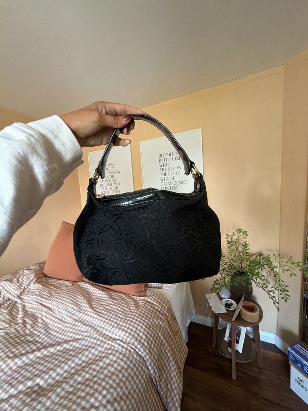 Simply Vera Vera Wang Black Monogram Hobo Shoulder Bag 3