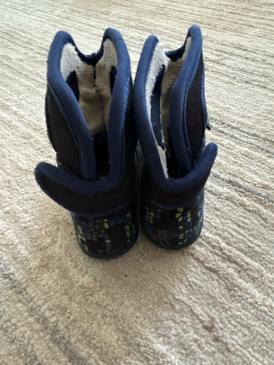 Bogs Waterproof Kids Insulated Winter Boots Blue/Green Pattern 4