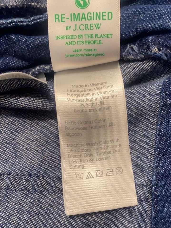 J.Crew Womens Size M Tie-Waist Denim Camp Pant Pine Wash Blue Straight Leg Jeans 7