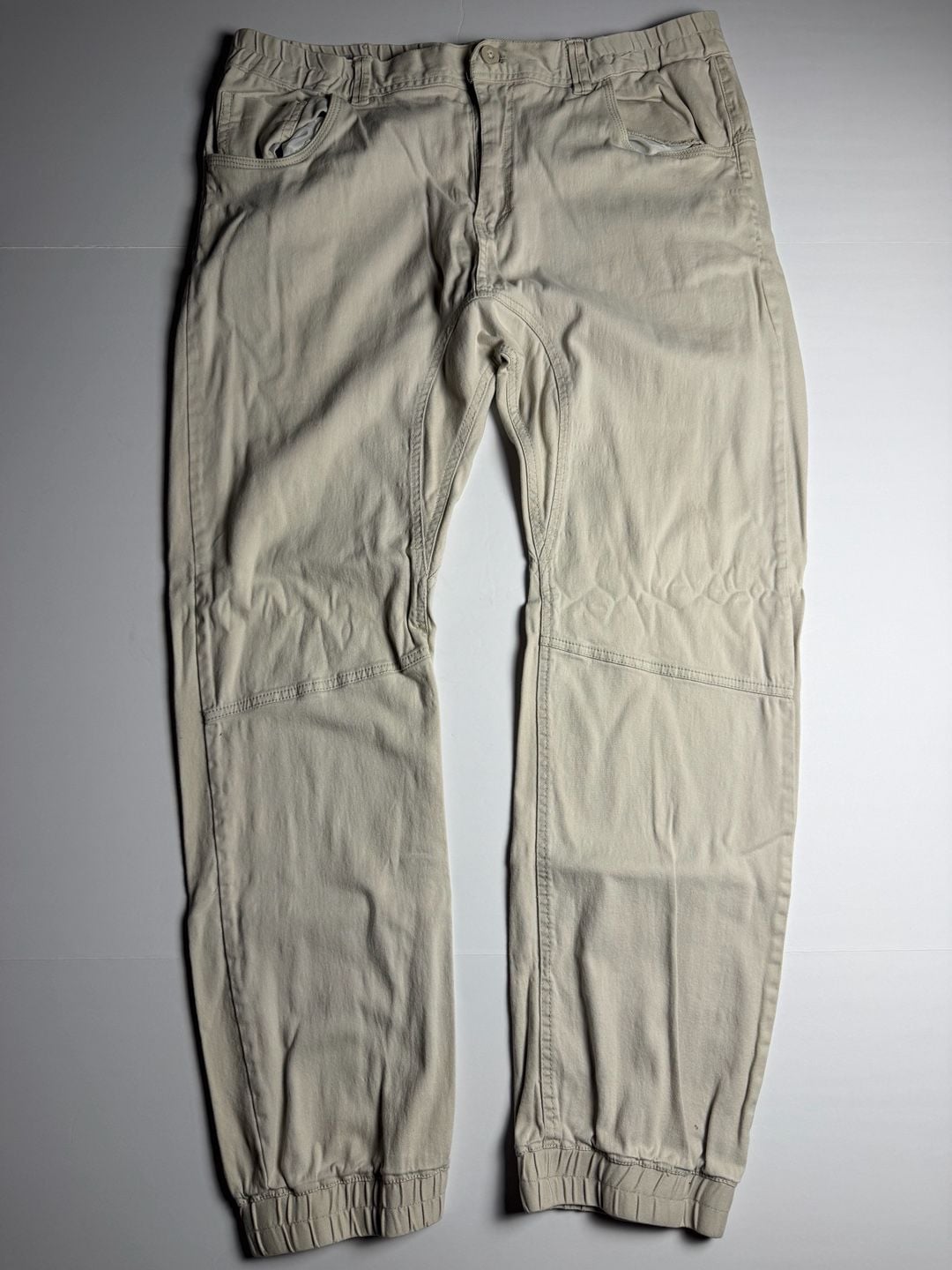 Akademiks Men's Beige Elastic Waist Jogger Pants Size XL 2