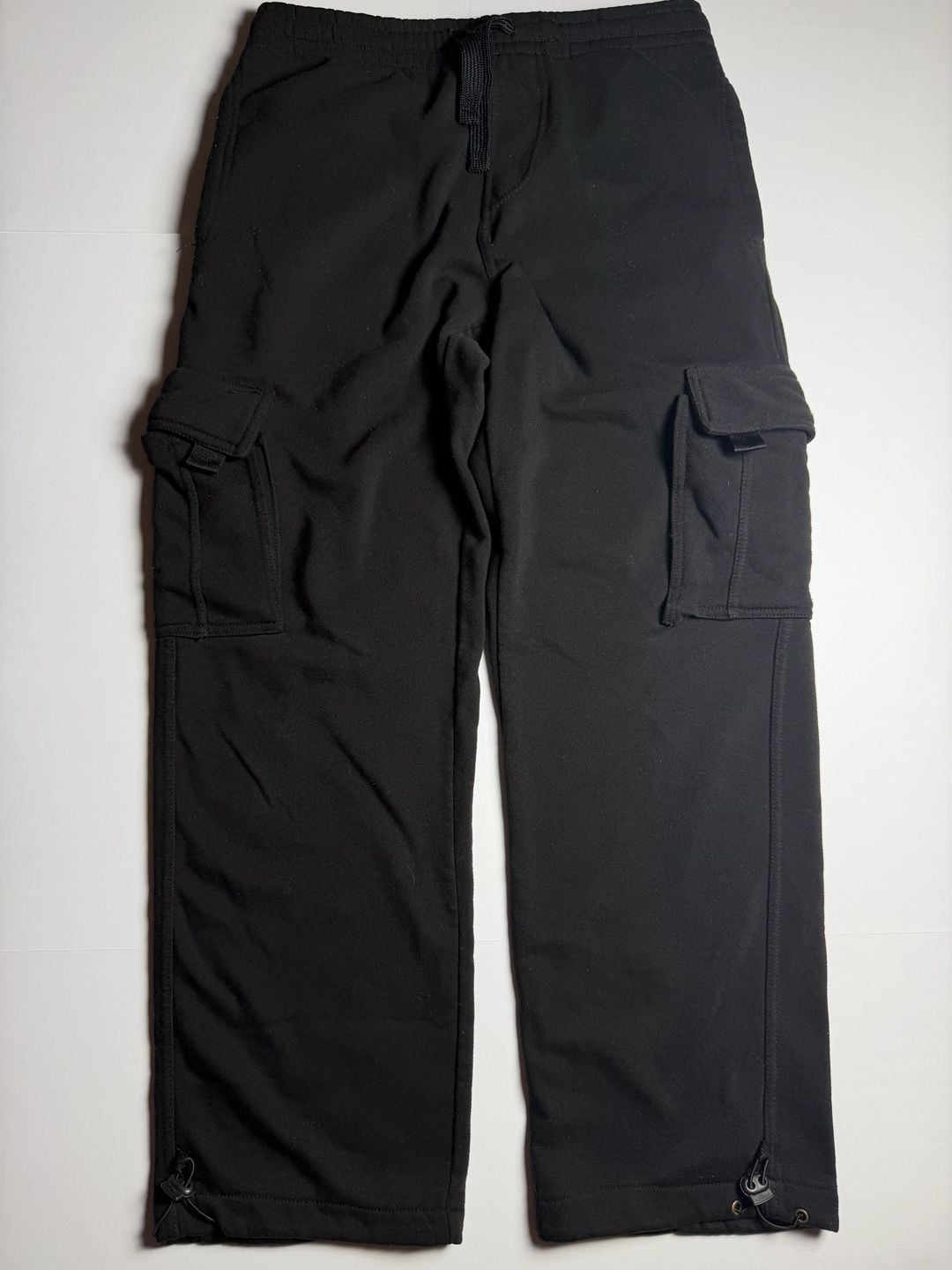 Royal Blue Men's Size Large Black Fleece Cargo Sweatpants 2