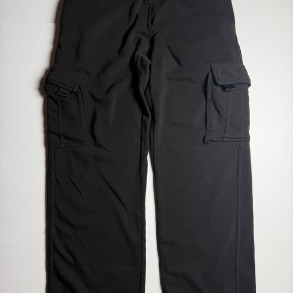 Royal Blue Men's Size Large Black Fleece Cargo Sweatpants
