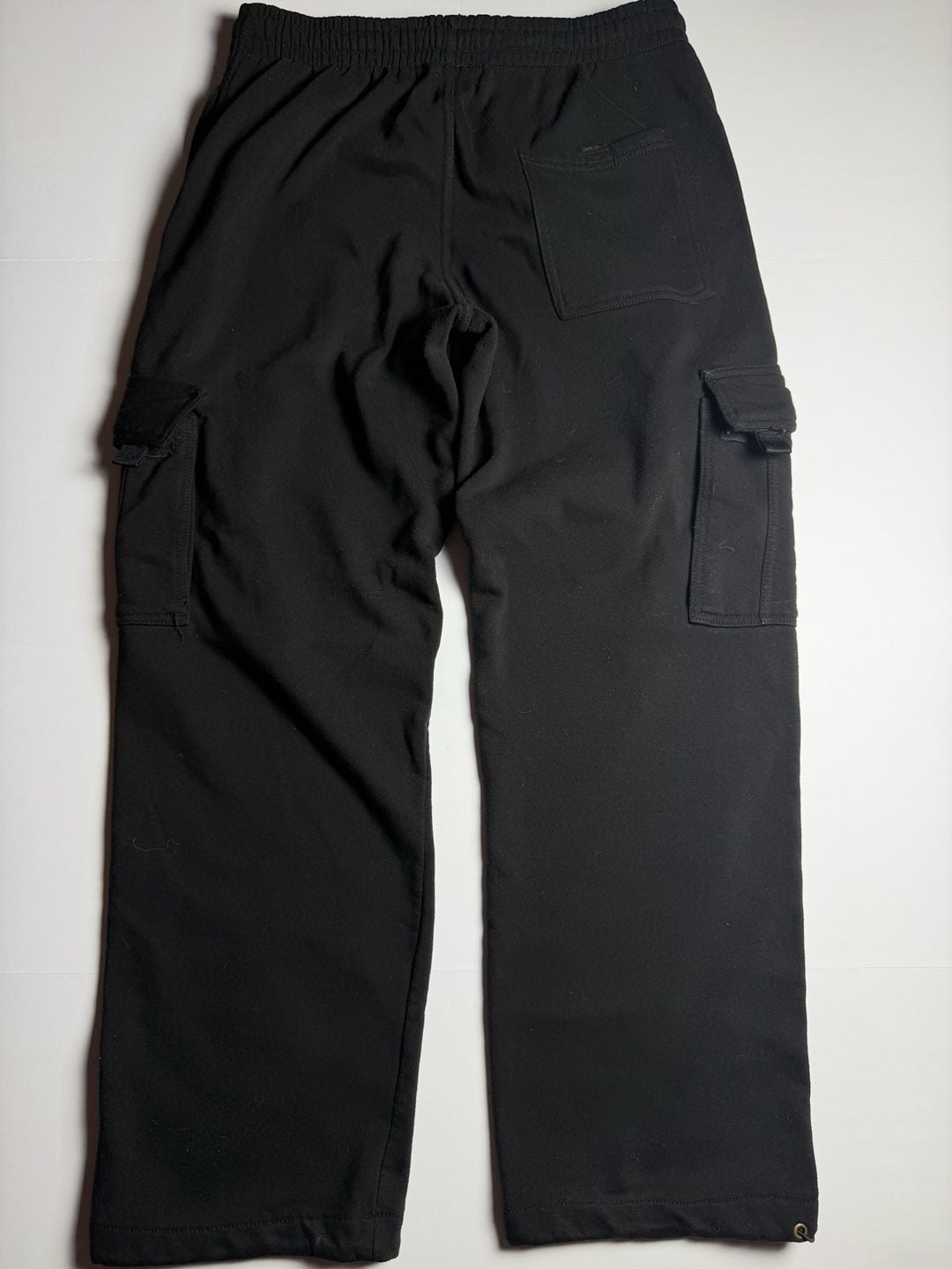 Royal Blue Men's Size Large Black Fleece Cargo Sweatpants 3