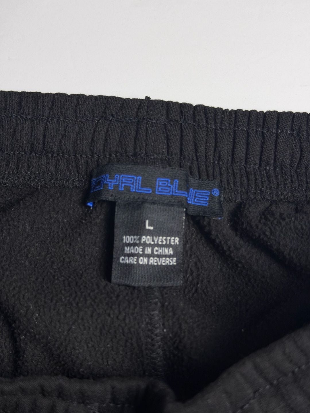 Royal Blue Men's Size Large Black Fleece Cargo Sweatpants 4