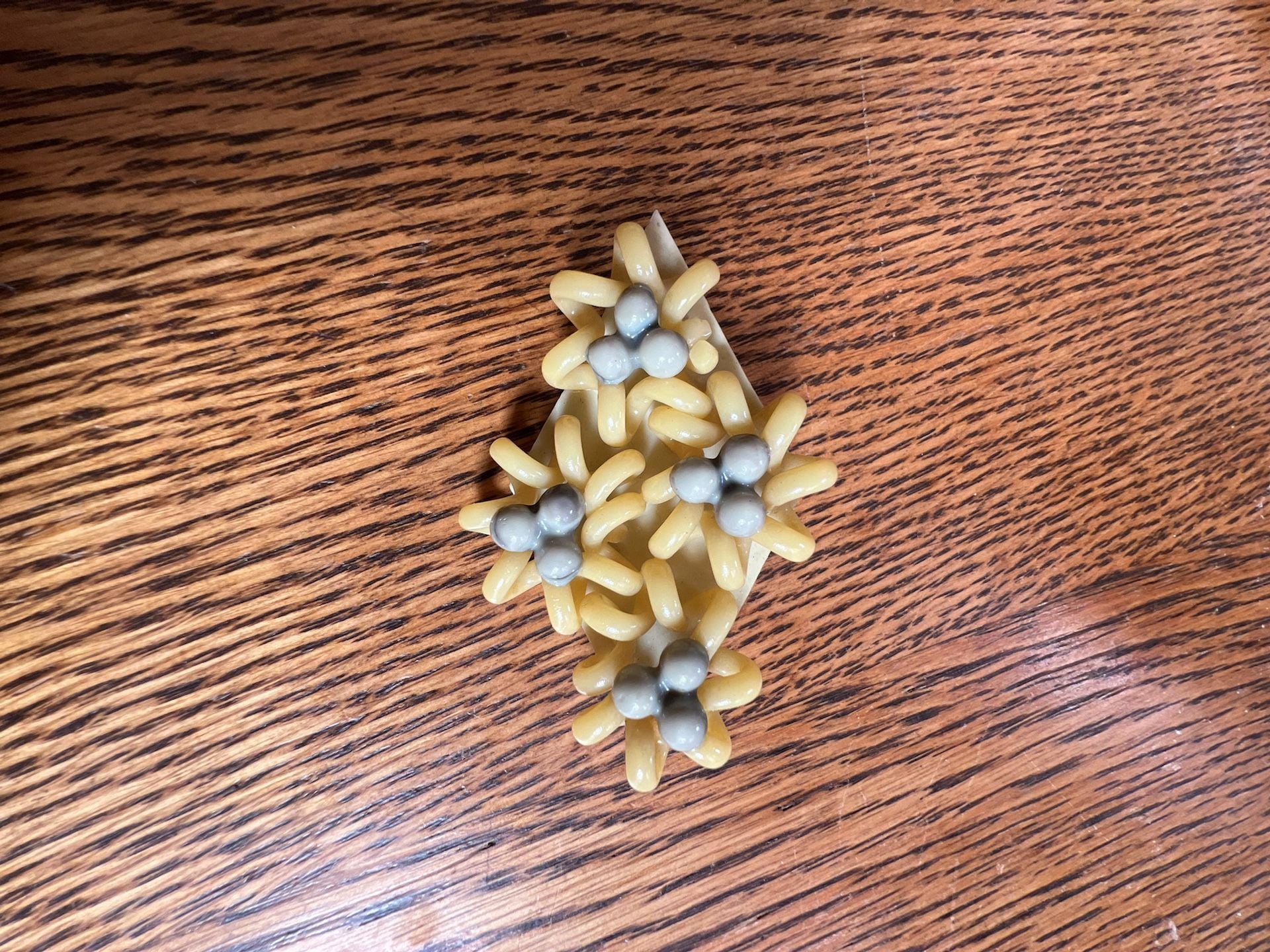 Vintage Mid-Century Plastic Noodle Art Brooch 2