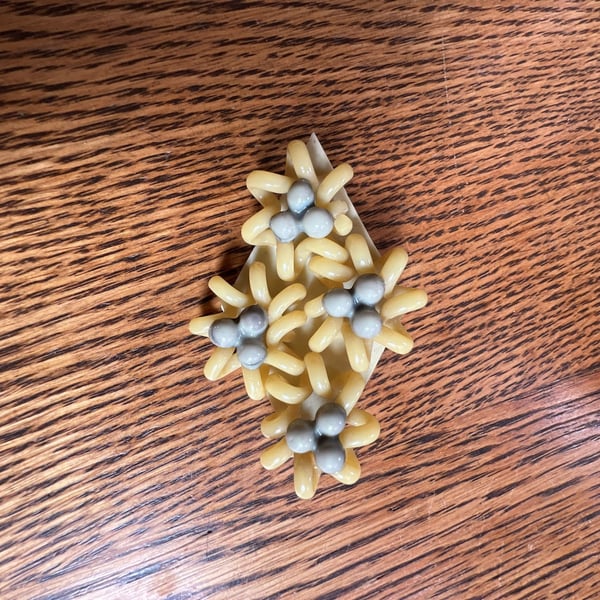 Vintage Mid-Century Plastic Noodle Art Brooch