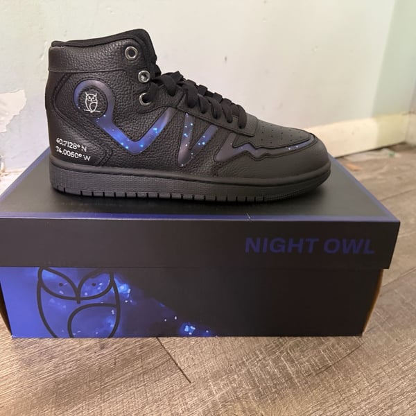 Night Owl High Top Sneakers Black Leather