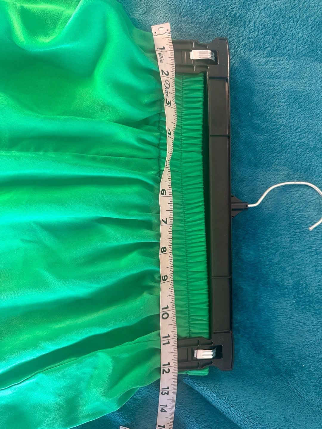 ZICH Green Satin Wide Leg Elastic Waist Pants Size 4 6