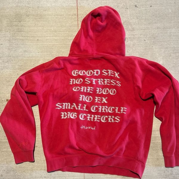 4Hunnid Good Sex No Stress Hoodie Red Size Medium