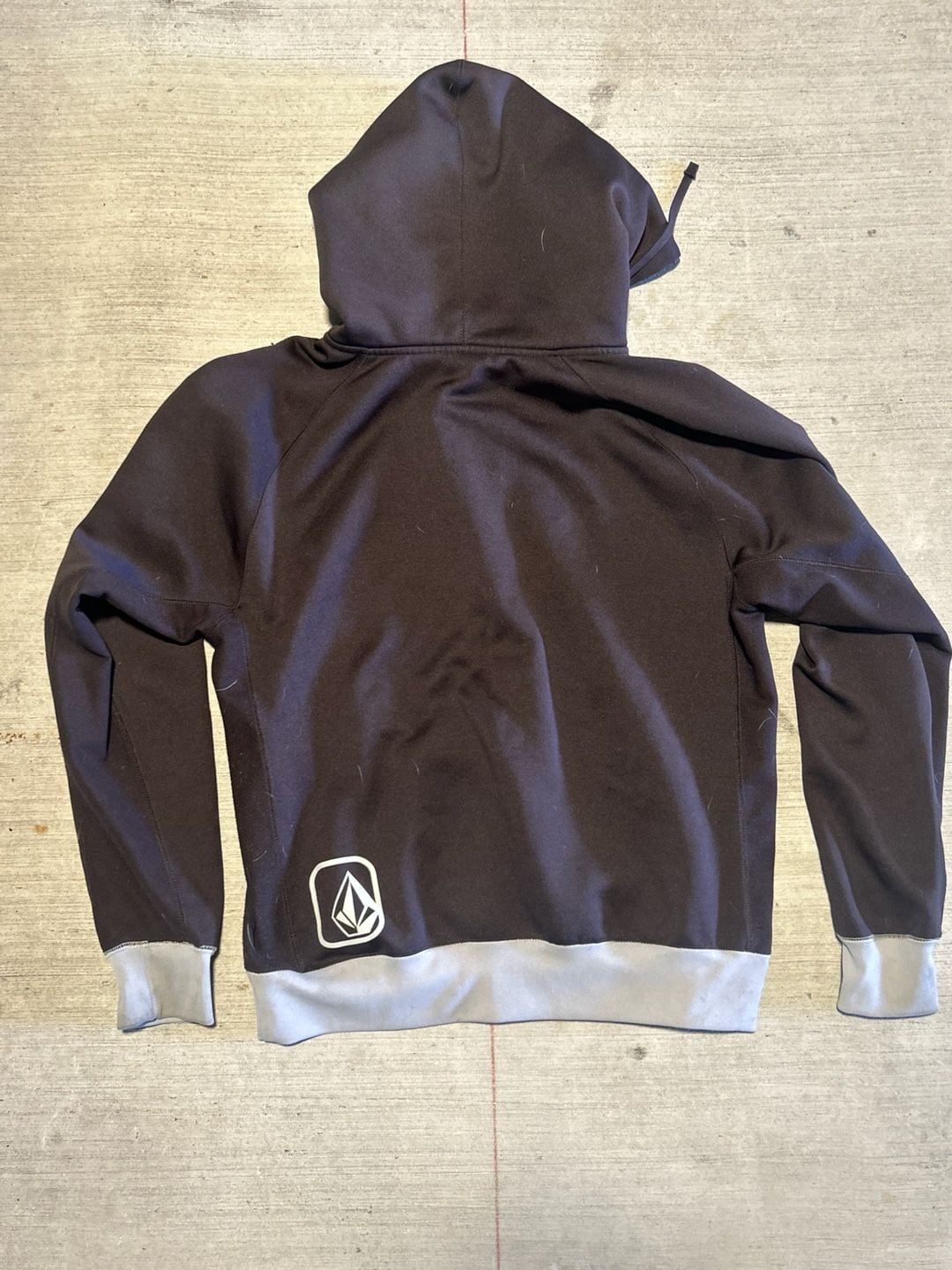 RARE GRAIL Vintage Volcom Full Zip Hoodie Size M Black Graphic Logo 6