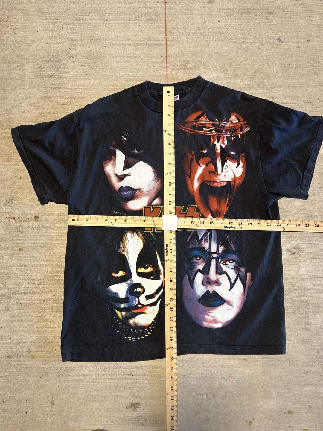 Vintage 90s KISS Band T-Shirt XL All Sport Proweight Double Sided Graphic 7