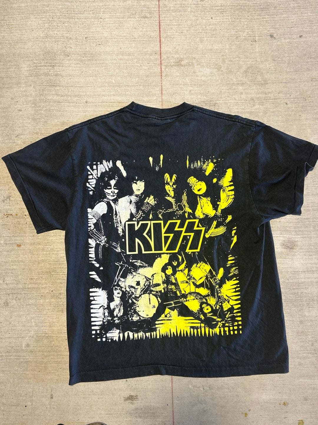 Vintage 90s KISS Band T-Shirt XL All Sport Proweight Double Sided Graphic 3