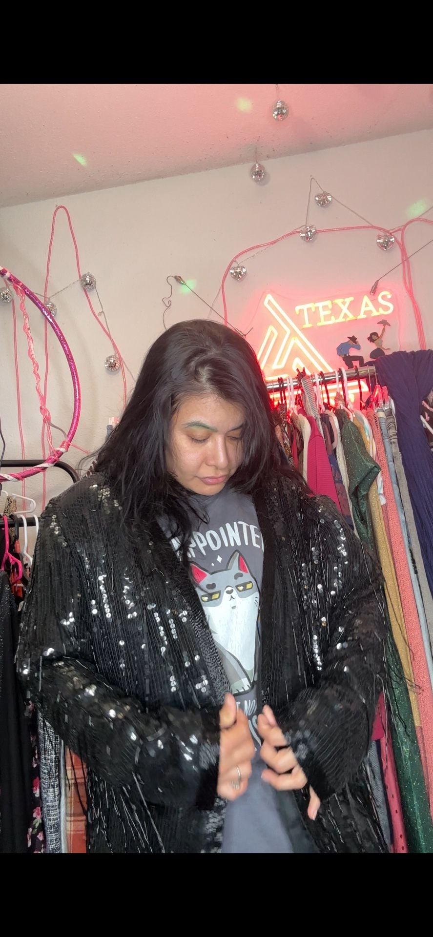 Cache Women's Black Sequin Beaded Silk Jacket Size L 2