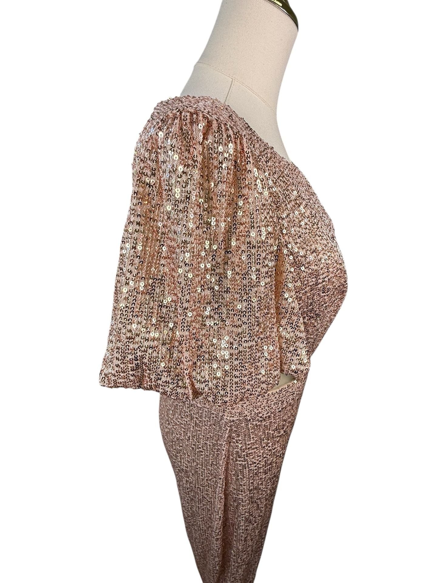 IEENA for Mac Duggal Sequin Side Cut-Out Jumpsuit 9