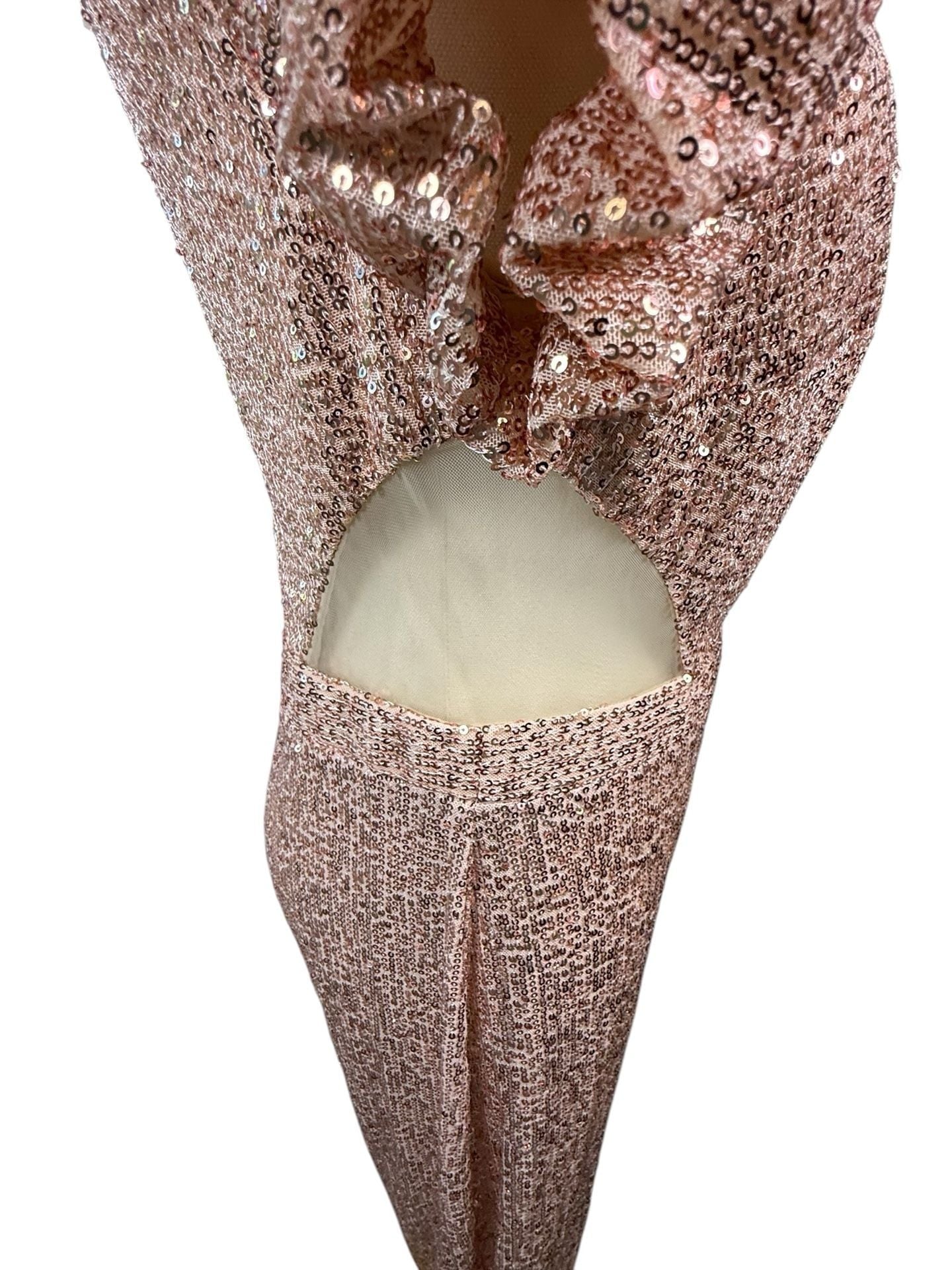 IEENA for Mac Duggal Sequin Side Cut-Out Jumpsuit 12