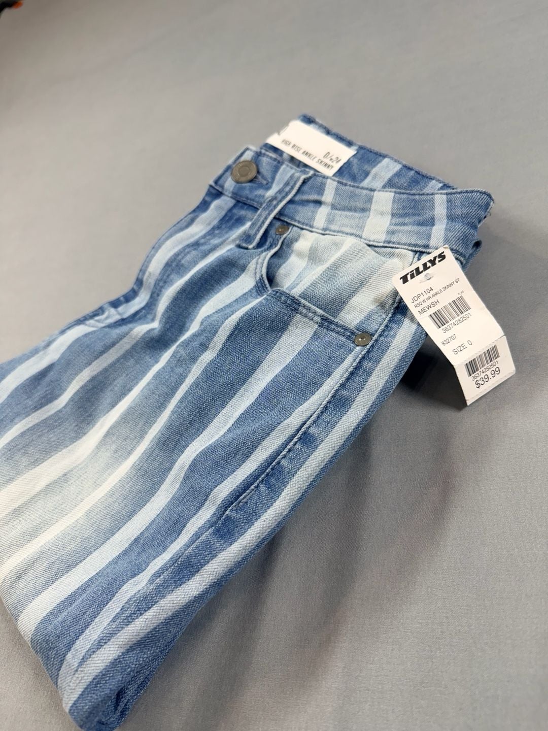 RSQ High Rise Ankle Skinny Jeans Striped Size 0/24 10
