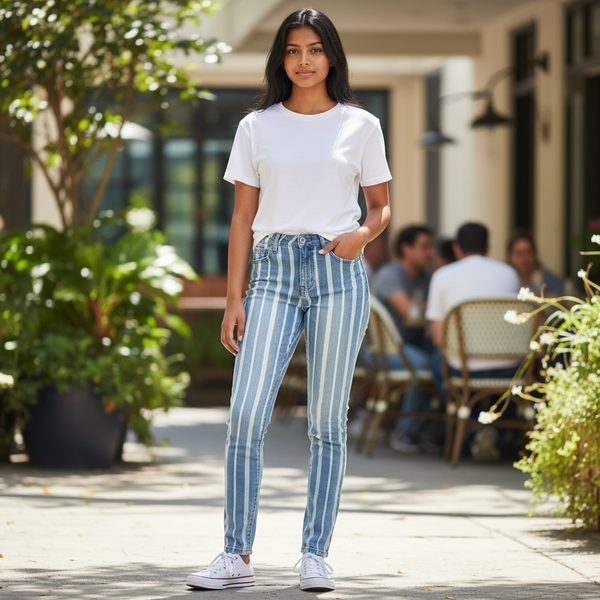 RSQ High Rise Ankle Skinny Jeans Striped Size 0/24
