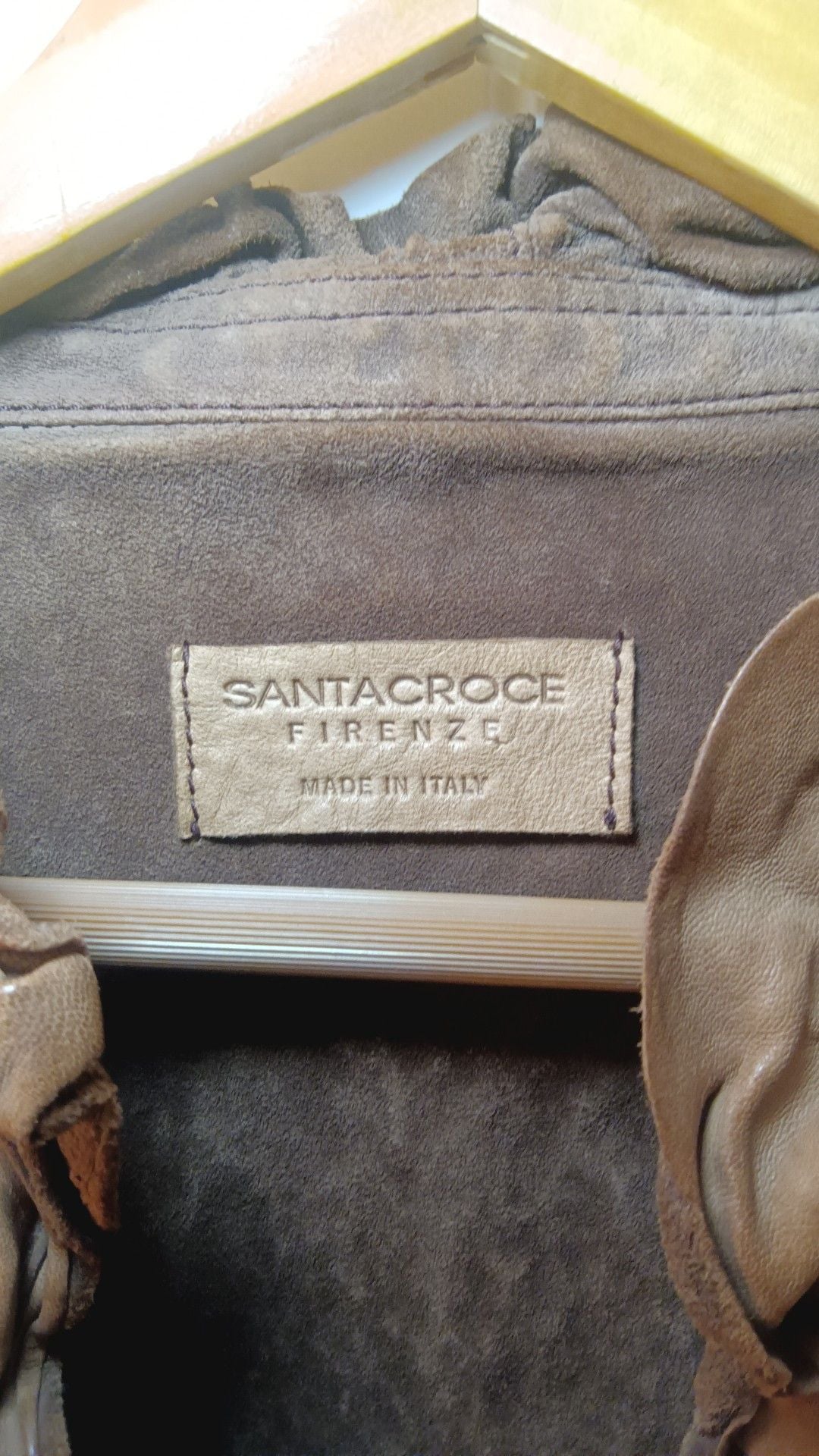 Santacroce Firenze Women's Italian Leather Ruffle Jacket Size M 6