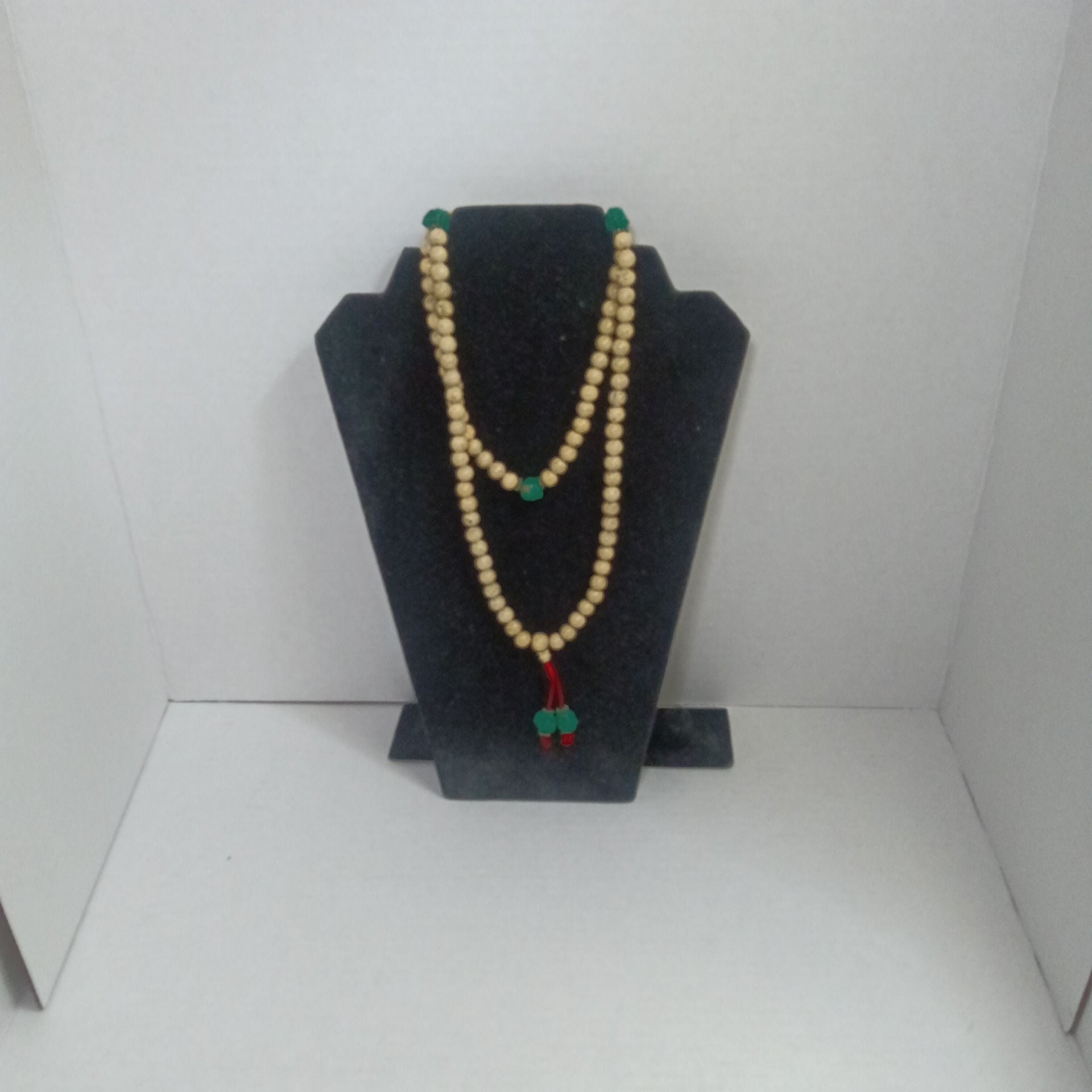 Bodhi Seed Mala Prayer Beads Necklace with Turquoise Accents 2