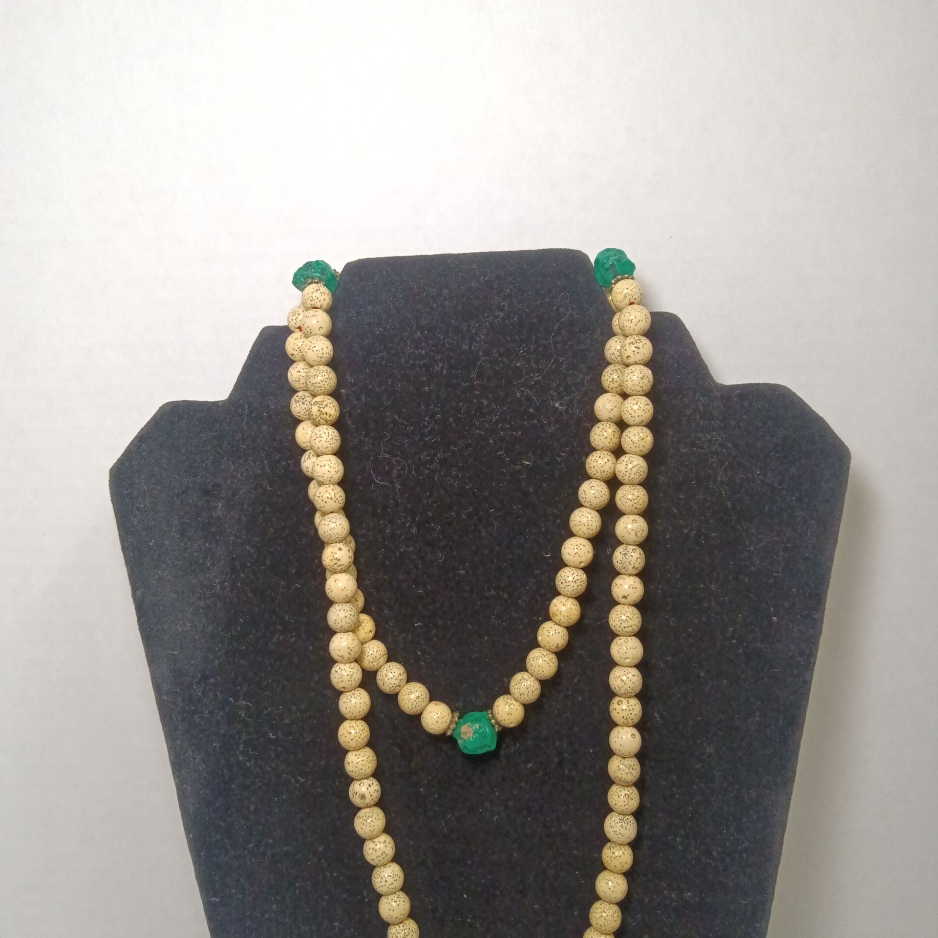 Bodhi Seed Mala Prayer Beads Necklace with Turquoise Accents 4