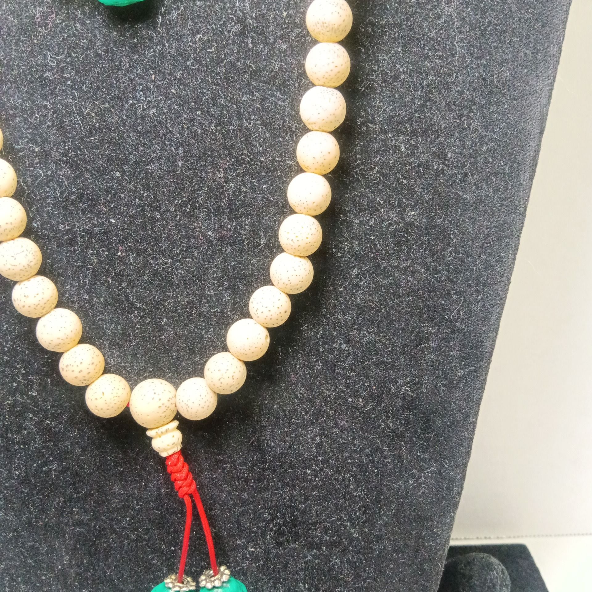 Bodhi Seed Mala Prayer Beads Necklace with Turquoise Accents 5