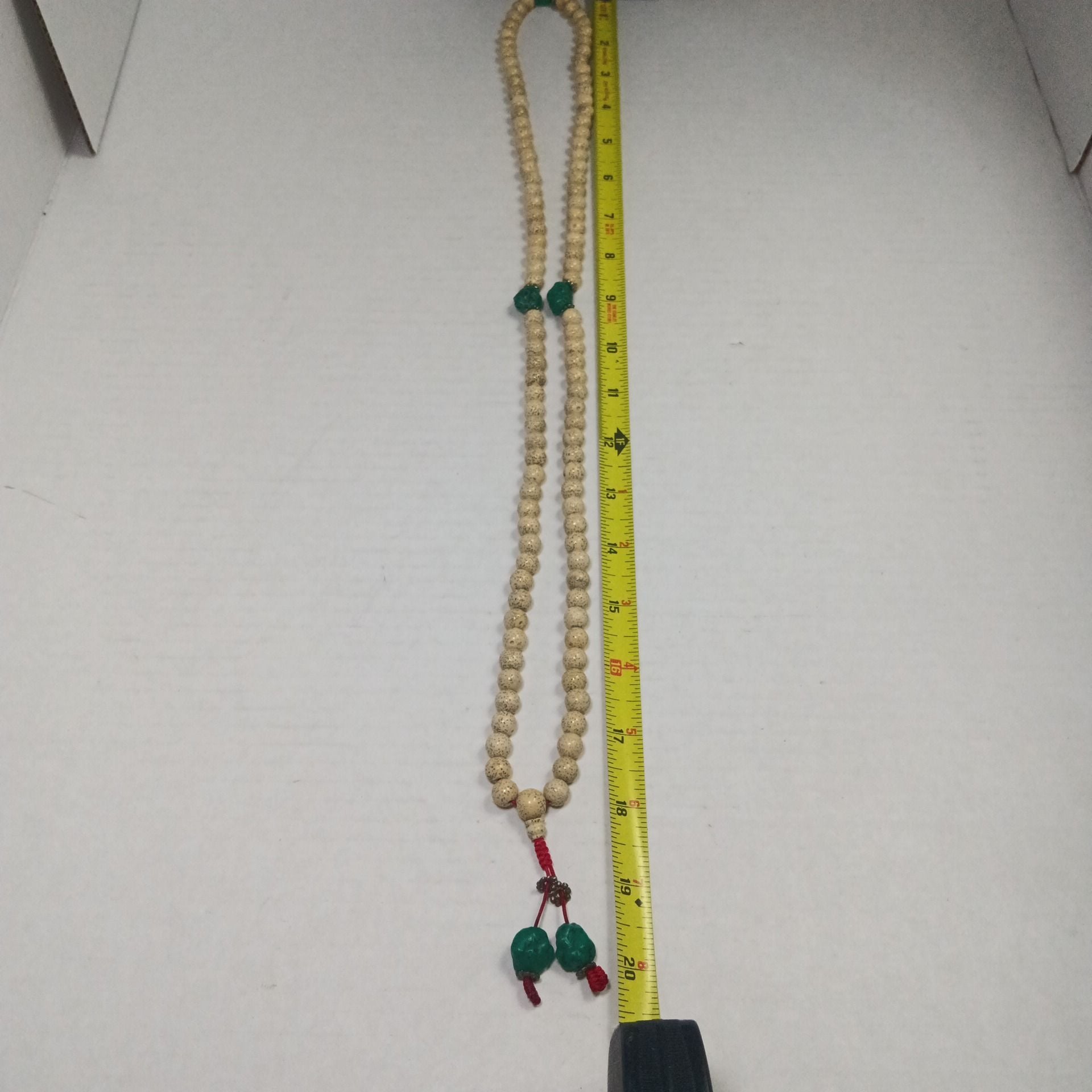 Bodhi Seed Mala Prayer Beads Necklace with Turquoise Accents 8