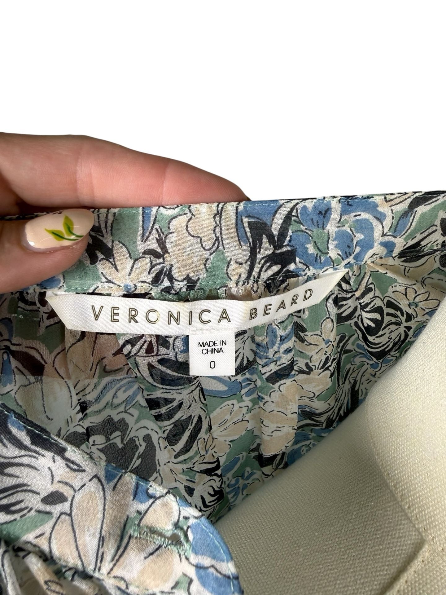 Veronica Beard Floral Silk Button Down Blouse Size 0 9