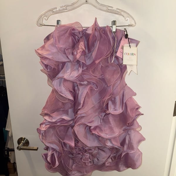 Colors Dress Style 0483 Strapless Ruffle Mini Dress Size 4