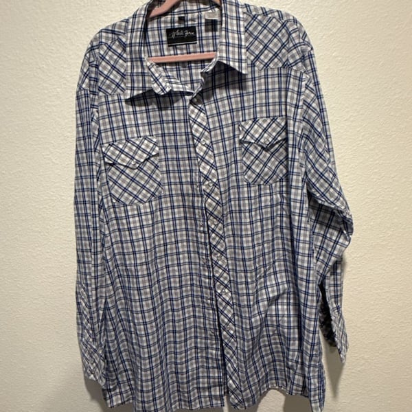 White Horse Western Plaid Long Sleeve Shirt XXL