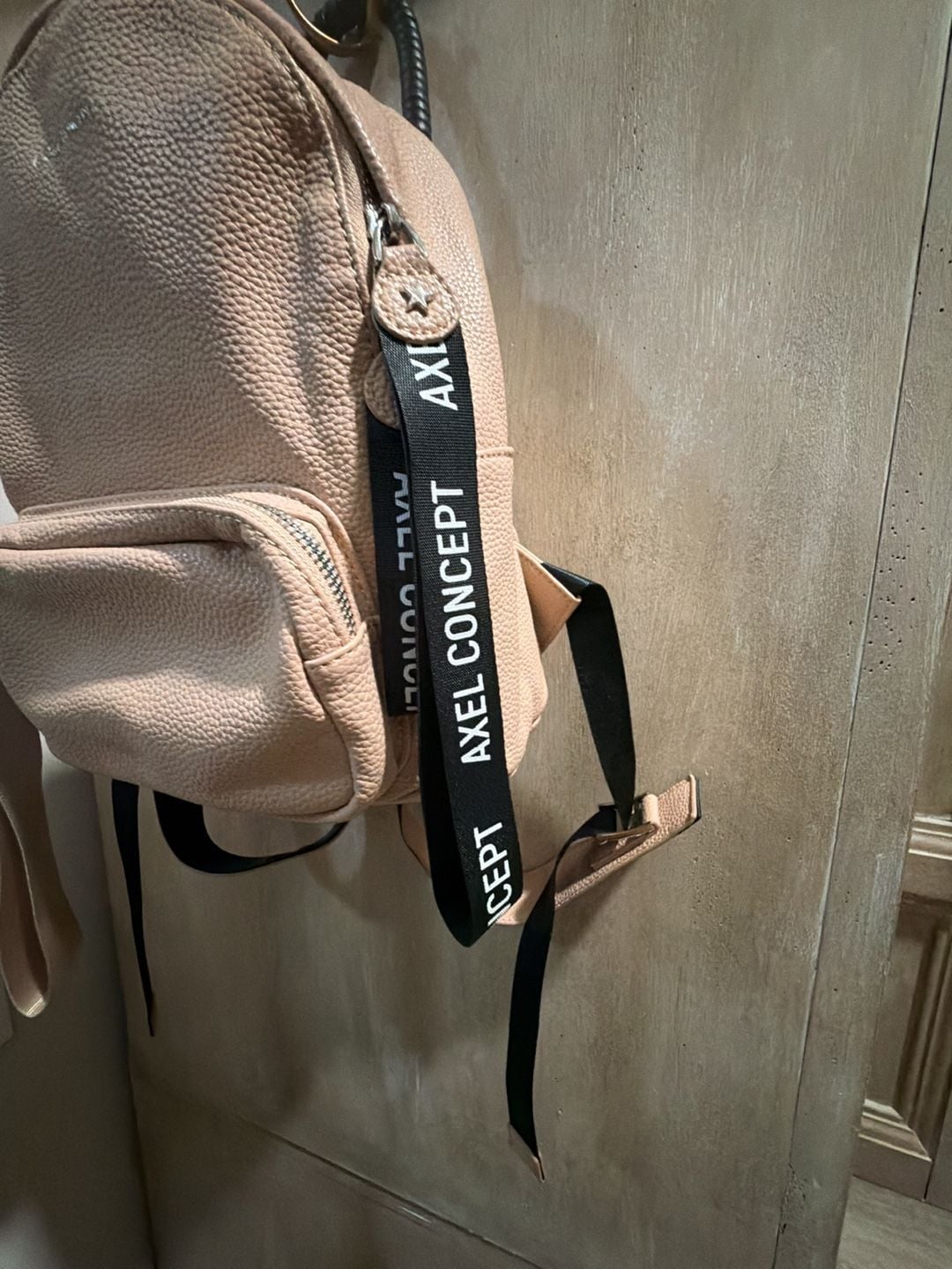 Axel Concept Faux Leather Mini Backpack in Blush Pink 4