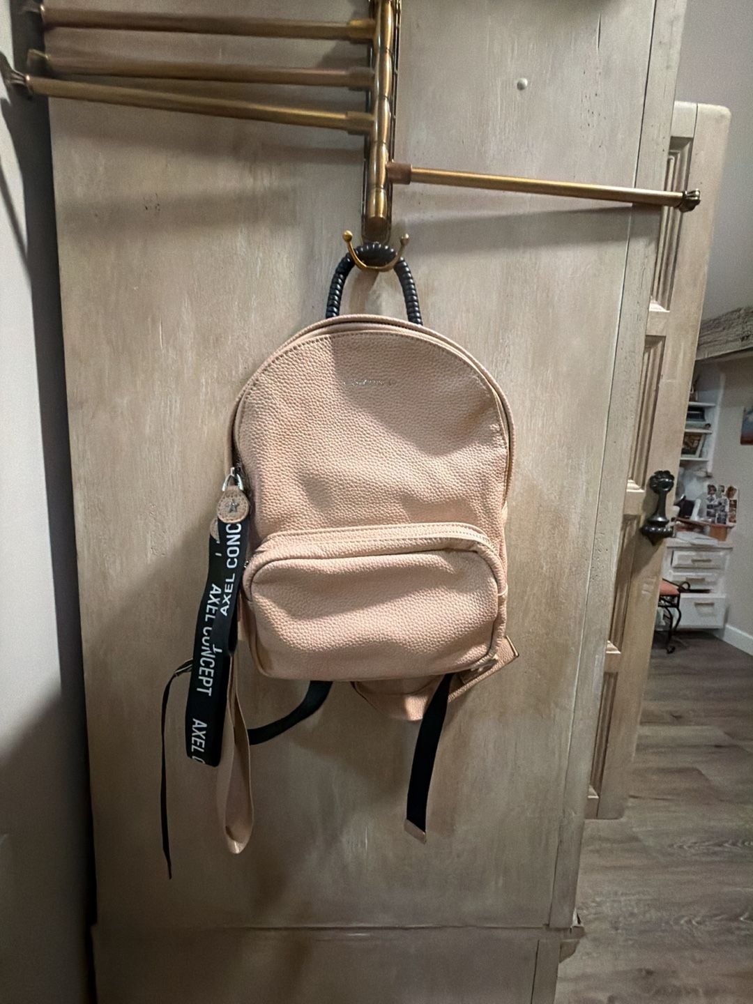 Axel Concept Faux Leather Mini Backpack in Blush Pink 5